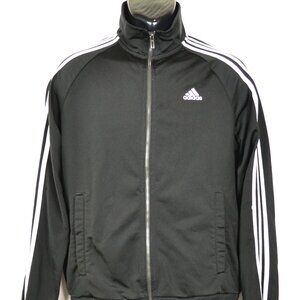 Adidas 3 Stripes Men's Size M Black Full Zip Track Jacket